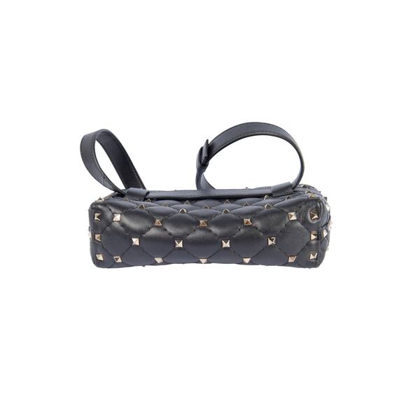 VALENTINO Black Leather Rockstud Quilted Belt Bag - Picture 3 of 6